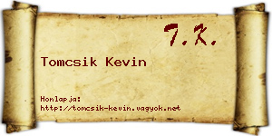 Tomcsik Kevin névjegykártya