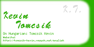 kevin tomcsik business card